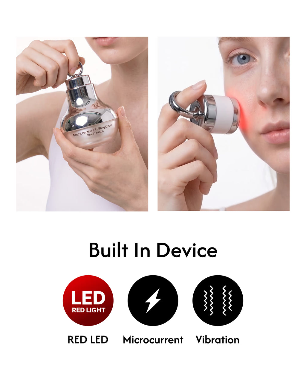 Peptide 7X Lifting Cream with Built In Device